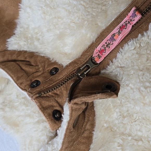 Free People Faux Fur Suede Jacket Women's Size Medium - Picture 3 of 13